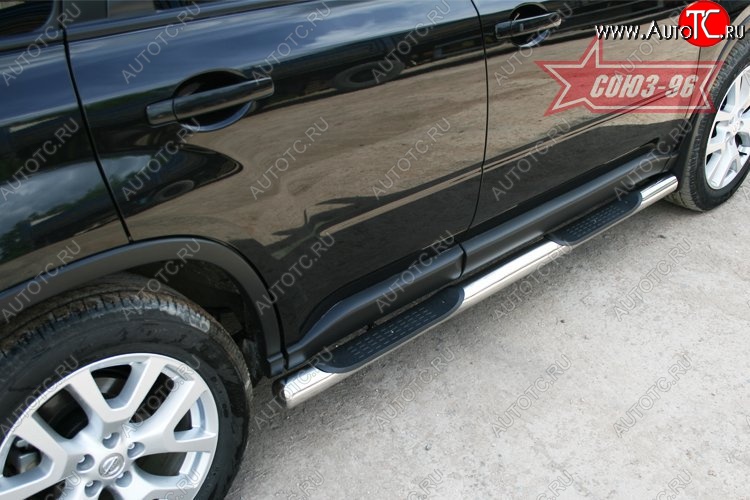 17 954 р. Защита порогов с проступью Souz-96 (d76) Nissan X-trail 2 T31 рестайлинг (2010-2015)  с доставкой в г. Пермь