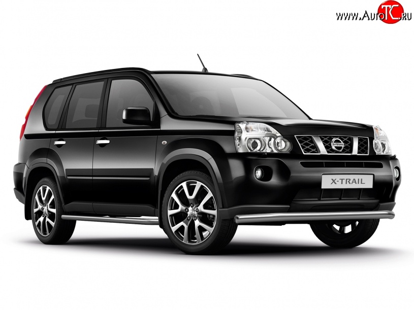 8 199 р. Широкая защита порогов Petroil Tuning  Nissan X-trail  2 T31 (2007-2011) дорестайлинг  с доставкой в г. Пермь