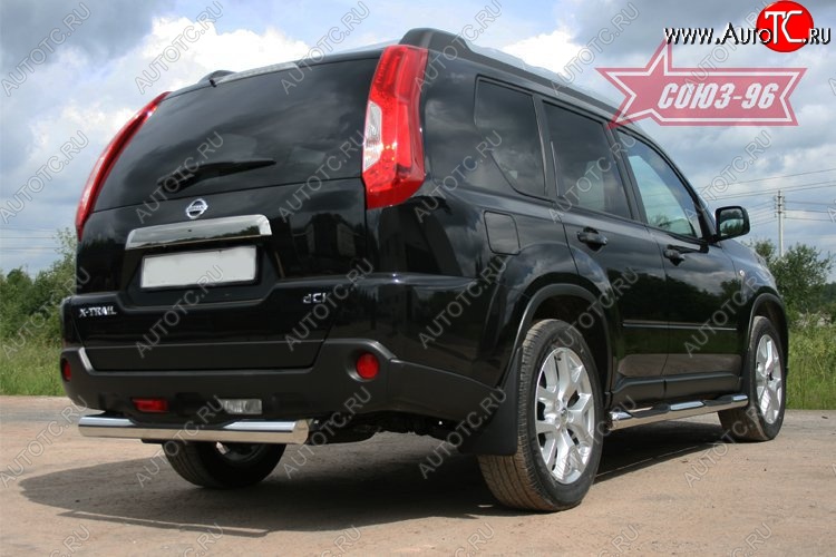 14 219 р. Защита заднего бампера с проступью Souz-96 (d76) Nissan X-trail 2 T31 рестайлинг (2010-2015)  с доставкой в г. Пермь