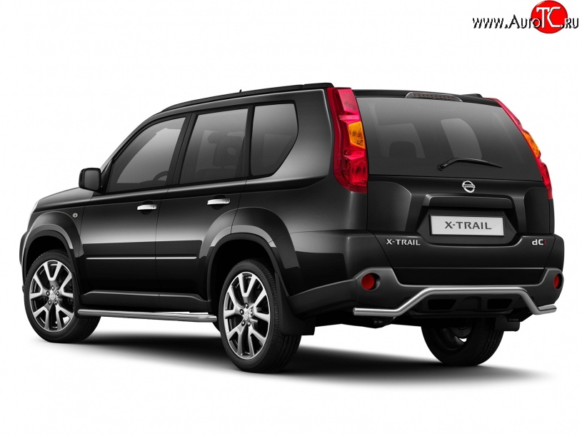 5 499 р. Защита заднего бампера из трубы диаметром 51 мм Petroil Tuning  Nissan X-trail  2 T31 (2007-2011) дорестайлинг  с доставкой в г. Пермь