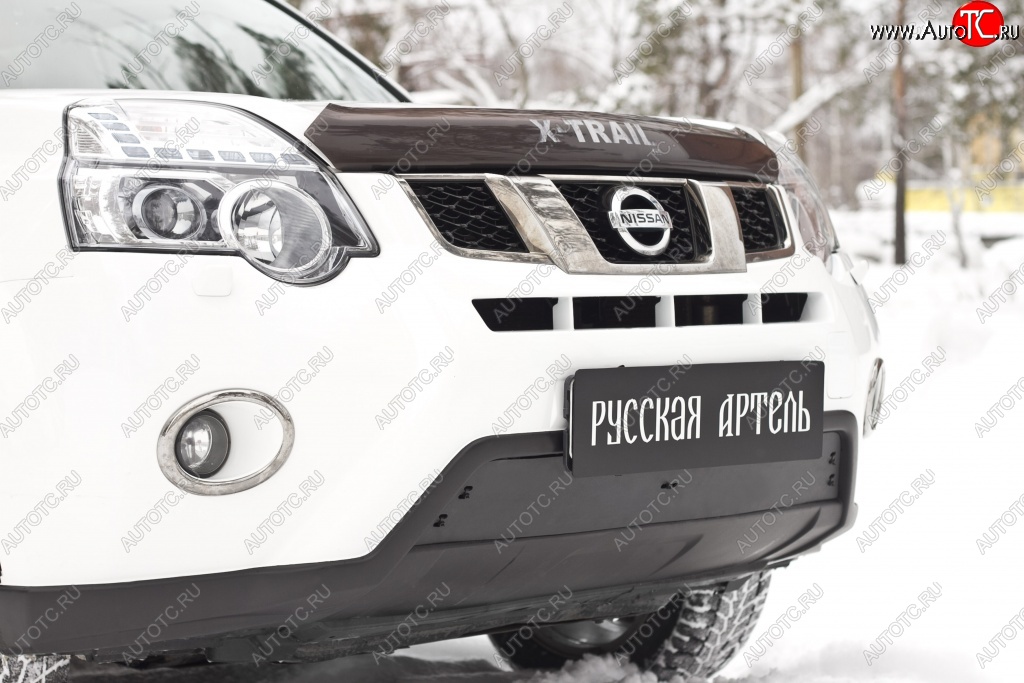 1 039 р. Зимняя заглушка решетки переднего бампера РА Nissan X-trail 2 T31 рестайлинг (2010-2015)  с доставкой в г. Пермь