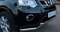 17 649 р. Защита переднего бампера (2 трубыØ63 мм, нержавейка) SLITKOFF  Nissan X-trail  2 T31 (2010-2015) рестайлинг  с доставкой в г. Пермь. Увеличить фотографию 2
