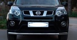 Защита переднего бампера (Ø63 мм, нержавейка) SLITKOFF Nissan X-trail  2 T31 (2010-2015) рестайлинг