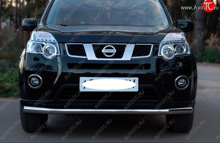 14 599 р. Защита переднего бампера (Ø63 мм, нержавейка) SLITKOFF Nissan X-trail 2 T31 рестайлинг (2010-2015)  с доставкой в г. Пермь