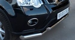 17 999 р. Защита переднего бампера (2 трубыØ76 и 63 мм, нержавейка) SLITKOFF  Nissan X-trail  2 T31 (2010-2015) рестайлинг  с доставкой в г. Пермь. Увеличить фотографию 2