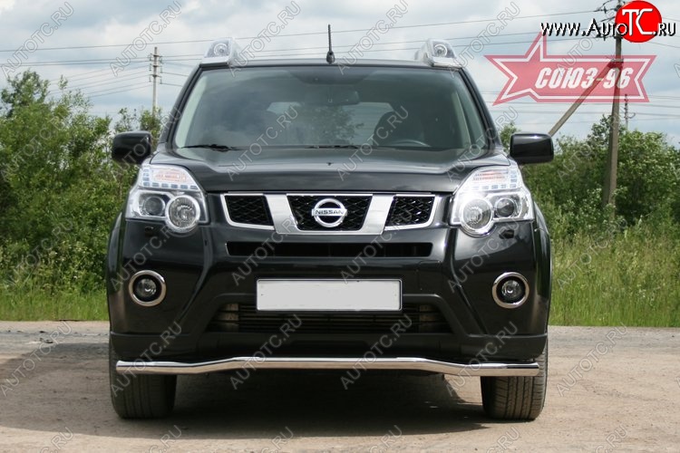 13 094 р. Защита переднего бампера одинарная Souz-96 (d60).  Nissan X-trail  2 T31 (2010-2015) рестайлинг  с доставкой в г. Пермь