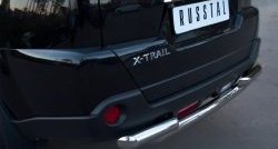 16 599 р. Защита заднего бампера (2 трубы Ø63, нержавейка) SLITKOFF Nissan X-trail 2 T31 рестайлинг (2010-2015)  с доставкой в г. Пермь. Увеличить фотографию 2