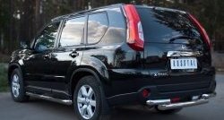 15 699 р. Защита заднего бампера (2 трубы Ø76, нержавейка) SLITKOFF Nissan X-trail 2 T31 рестайлинг (2010-2015)  с доставкой в г. Пермь. Увеличить фотографию 4