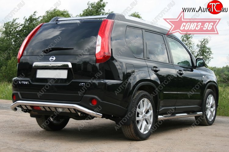 16 244 р. Защита заднего бампера Souz-96 (d60 с элементами из профиля) Nissan X-trail 2 T31 рестайлинг (2010-2015)  с доставкой в г. Пермь
