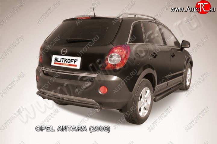 6 949 р. Защита задняя Slitkoff Opel Antara (2006-2010) (Цвет: серебристый)  с доставкой в г. Пермь