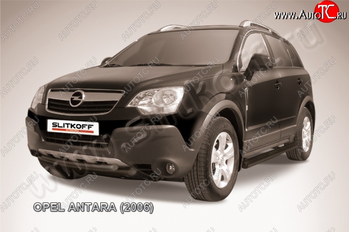 10 299 р. Защита переднего бампера d57+d57 двойная Opel Antara (2006-2010) (Цвет: серебристый)  с доставкой в г. Пермь