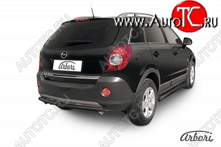 5 399 р. Защита заднего бампера Arbori (черная, 1 труба d57 mm).  Opel Antara (2006-2010)  с доставкой в г. Пермь