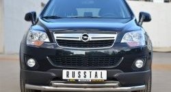 16 949 р. Защита переднего бампера (2 трубыØ63 и 42 мм, нержавейка) SLITKOFF Opel Antara рестайлинг (2010-2015)  с доставкой в г. Пермь. Увеличить фотографию 2