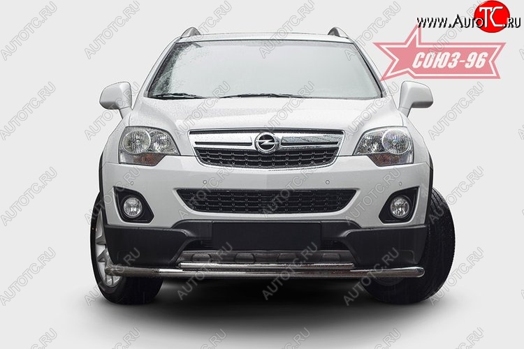 22 229 р. Защита переднего бампера двойная Souz-96 (d60/42) Opel Antara рестайлинг (2010-2015)  с доставкой в г. Пермь