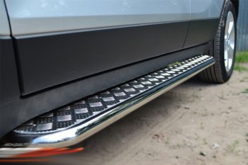 35 549 р. Защита порогов из круглой трубы диаметром 42 мм SLITKOFF v3  Opel Antara (2010-2015) рестайлинг  с доставкой в г. Пермь. Увеличить фотографию 3