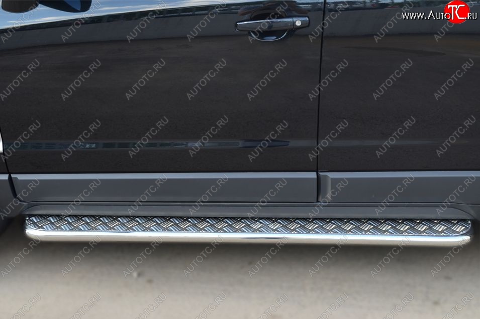 35 549 р. Защита порогов из круглой трубы диаметром 42 мм SLITKOFF v3  Opel Antara (2010-2015) рестайлинг  с доставкой в г. Пермь