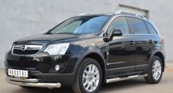 83 999 р. Защита порогов с пластиковыми вставками для ног из круглой трубы диаметром 76 мм Russtal Opel Antara рестайлинг (2010-2015) (Защита порогов с со скосами на торцах (вариант 1))  с доставкой в г. Пермь. Увеличить фотографию 10