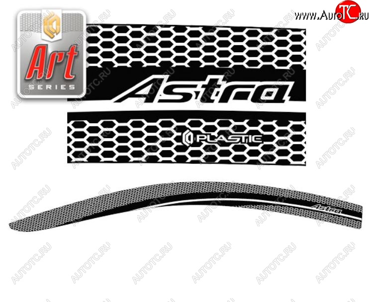2 079 р. Дефлектора окон CA-Plastic  Opel Astra  H GTC (2004-2011) хэтчбек 3 дв. дорестайлинг, хэтчбек 3 дв. рестайлинг (Серия Art черная, Без хром.молдинга)  с доставкой в г. Пермь