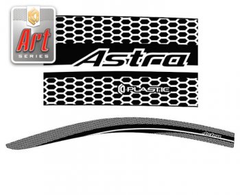 Дефлектора окон CA-Plastic Opel Astra  H GTC (2004-2011) хэтчбек 3 дв. дорестайлинг, хэтчбек 3 дв. рестайлинг (Серия Art серебро, Без хром.молдинга)