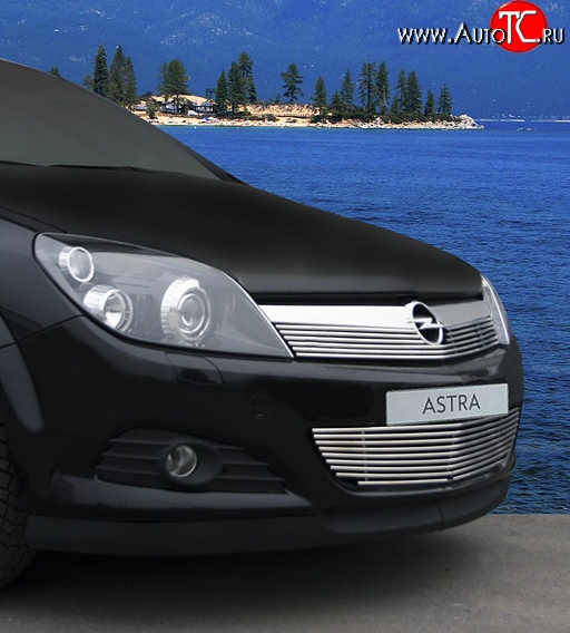 4 814 р. Декоративная вставка воздухозаборника Novline Opel Astra H GTC хэтчбек 3 дв. дорестайлинг (2004-2006)  с доставкой в г. Пермь