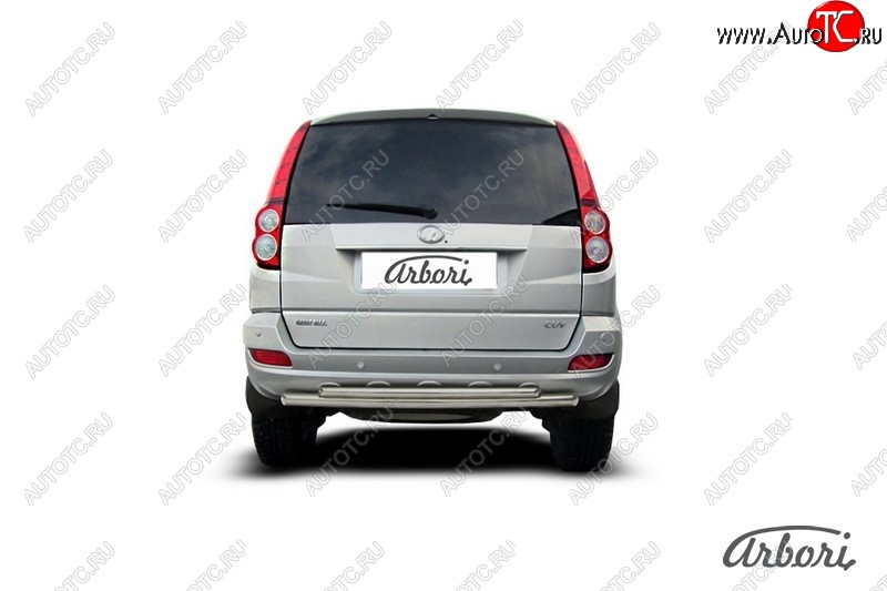 10 772 р. Защита заднего бампера Arbori (нержавейка, 2 трубы d57 и 42 mm). Great Wall Hover H5 (2010-2017)  с доставкой в г. Пермь