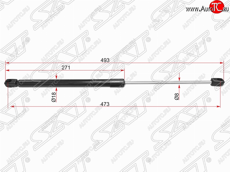 579 р. Газовый упор крышки багажника SAT Opel Astra H GTC хэтчбек 3 дв. дорестайлинг (2004-2006)  с доставкой в г. Пермь
