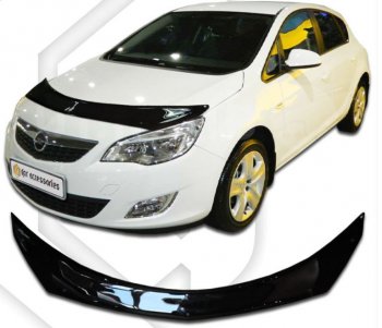 Дефлектор капота CA-Plastiс Opel Astra  J (2012-2017) хэтчбек 5 дв.  рестайлинг (Шелкография черная)