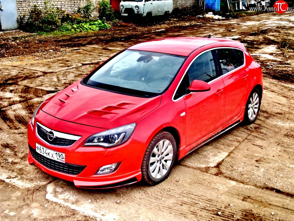 15 199 р. Пластиковый капот Sport Opel Astra J хэтчбек 5 дв.  рестайлинг (2012-2017) (Неокрашенный)  с доставкой в г. Пермь