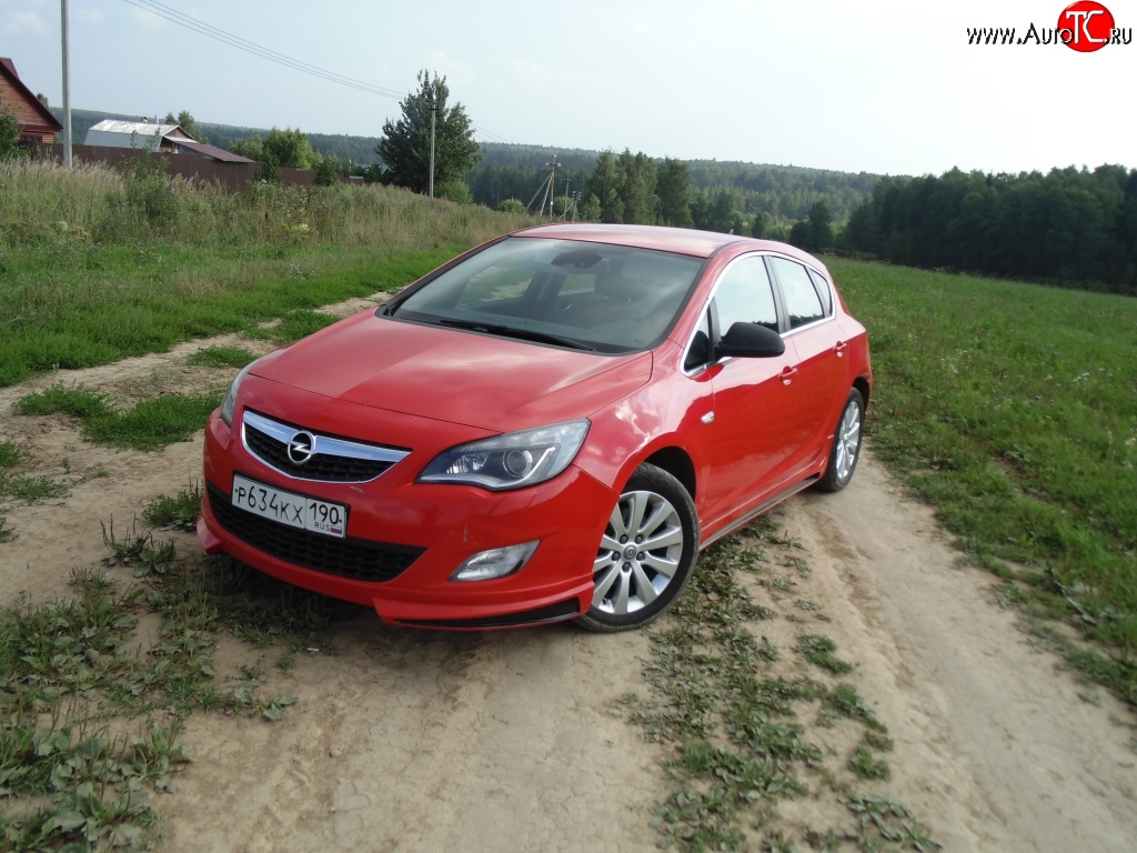 3 999 р. Накладка Sport на передний бампер Opel Astra J хэтчбек 5 дв. дорестайлинг (2009-2012) (Неокрашенная)  с доставкой в г. Пермь