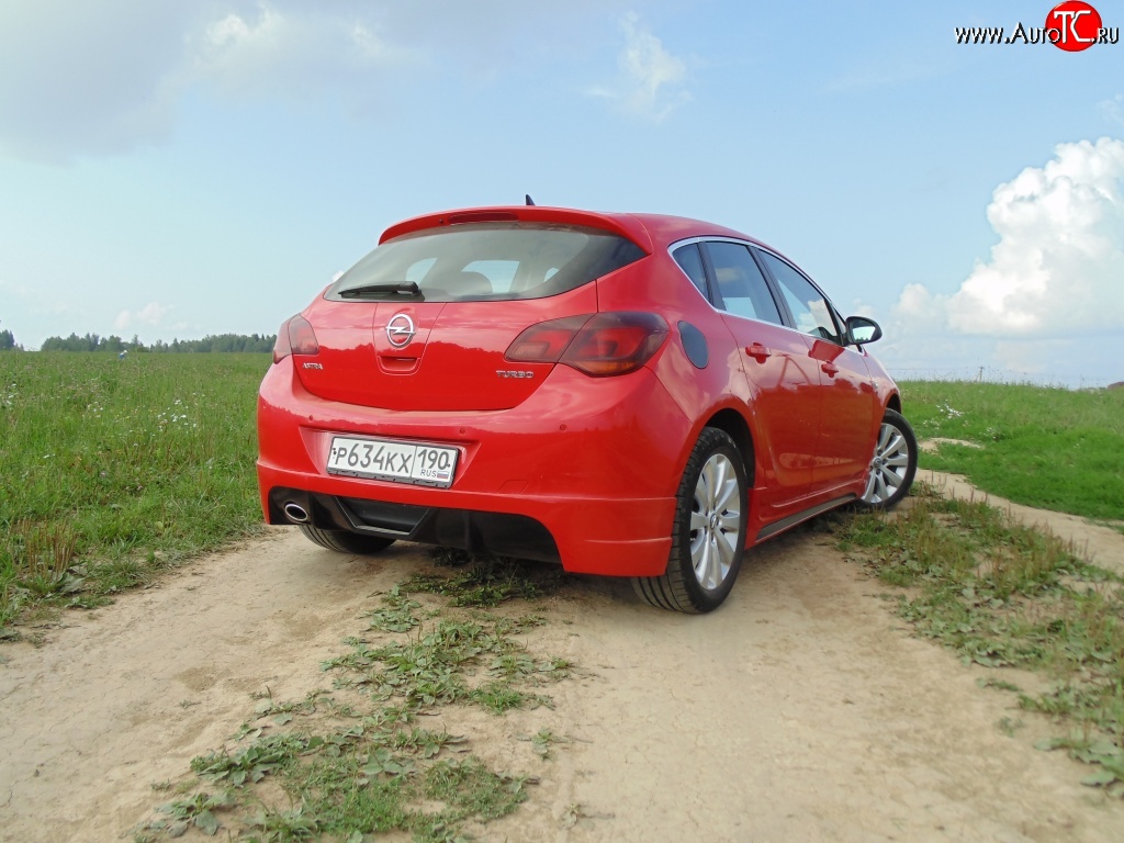 3 899 р. Накладка Sport на задний бампер Opel Astra J хэтчбек 5 дв.  рестайлинг (2012-2017) (Неокрашенная)  с доставкой в г. Пермь