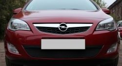 1 469 р. Сетка на бампер Russtal (черная) Opel Astra J хэтчбек 5 дв. дорестайлинг (2009-2012)  с доставкой в г. Пермь. Увеличить фотографию 3