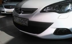 1 469 р. Сетка на бампер GTC Russtal (черная) Opel Astra J хэтчбек 5 дв. дорестайлинг (2009-2012)  с доставкой в г. Пермь. Увеличить фотографию 3