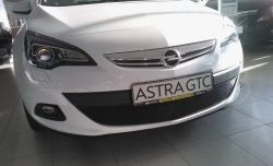 1 469 р. Сетка на бампер GTC Russtal (черная) Opel Astra J хэтчбек 5 дв. дорестайлинг (2009-2012)  с доставкой в г. Пермь. Увеличить фотографию 4