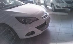 1 539 р. Сетка на бампер GTC Russtal (хром) Opel Astra J хэтчбек 5 дв. дорестайлинг (2009-2012)  с доставкой в г. Пермь. Увеличить фотографию 2