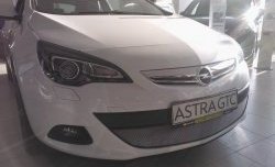 1 539 р. Сетка на бампер GTC Russtal (хром) Opel Astra J хэтчбек 5 дв. дорестайлинг (2009-2012)  с доставкой в г. Пермь. Увеличить фотографию 3