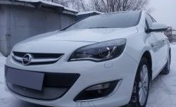 1 539 р. Сетка на бампер Russtal (хром) Opel Astra J хэтчбек 5 дв.  рестайлинг (2012-2017)  с доставкой в г. Пермь. Увеличить фотографию 3