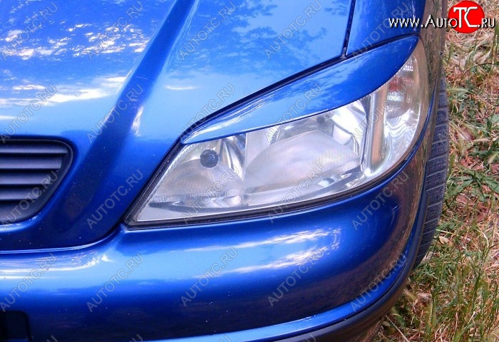 1 699 р. Реснички на фары KAMEI Opel Astra G седан (1998-2005) (Неокрашенные)  с доставкой в г. Пермь