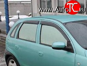 999 р. Комплект дефлекторов окон (ветровиков) 4 шт. (5 дверей) Russtal Opel Corsa C (2000-2006)  с доставкой в г. Пермь
