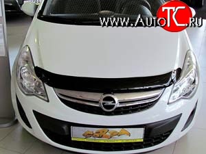 2 069 р. Дефлектор капота NovLine Opel Corsa D   дорестайлинг, хэтчбэк 5 дв. (2006-2010)  с доставкой в г. Пермь