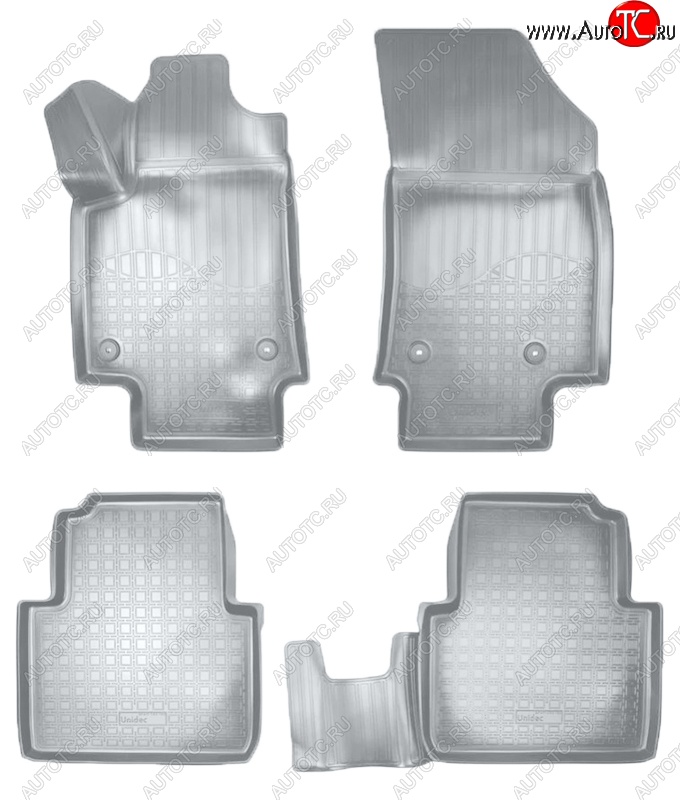 2 999 р. Коврики салонные Noplast (3D)  Opel Crossland  X (2017-2025) (Серые)  с доставкой в г. Пермь
