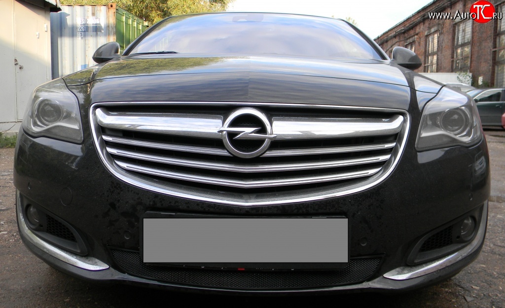 1 469 р. Сетка на бампер (рестайлинг) Russtal (черная) Opel Insignia A рестайлинг седан (2013-2017)  с доставкой в г. Пермь