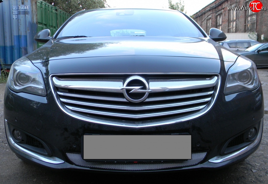 1 539 р. Сетка на бампер (рестайлинг) Russtal (хром) Opel Insignia A рестайлинг седан (2013-2017)  с доставкой в г. Пермь