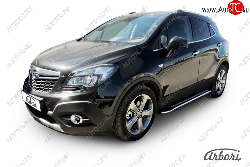 12 149 р. Порожки для ног Arbori Luxe Black  Opel Mokka (2012-2016)  дорестайлинг  с доставкой в г. Пермь