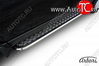 14 579 р. Защита штатных порогов с листом Arbori (труба - нержавейка d42, лист - алюминий) Opel Mokka  дорестайлинг (2012-2016)  с доставкой в г. Пермь