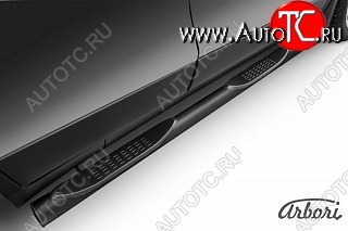 7 703 р. Защита штатных порогов Arbori (с проступью, черная, d76 mm). Opel Mokka  дорестайлинг (2012-2016)  с доставкой в г. Пермь