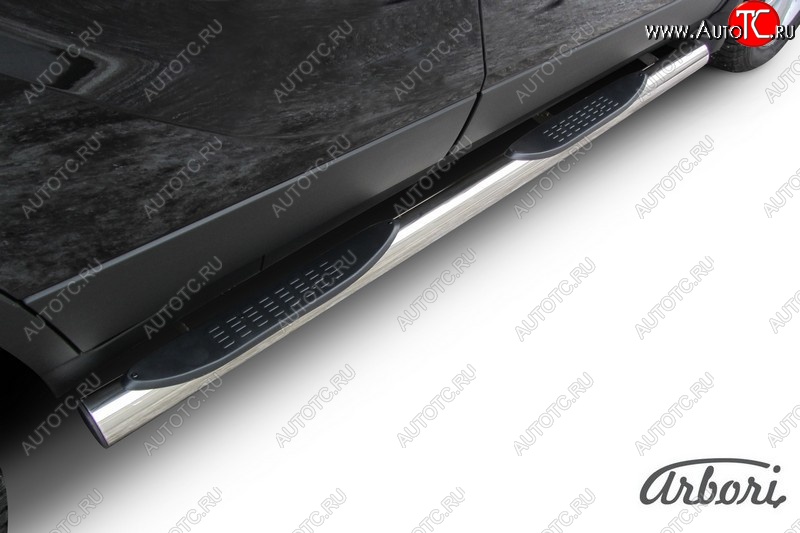 18 719 р. Защита штатных порогов Arbori (с проступью, нержавейка, d76 mm).  Opel Mokka (2012-2016)  дорестайлинг  с доставкой в г. Пермь