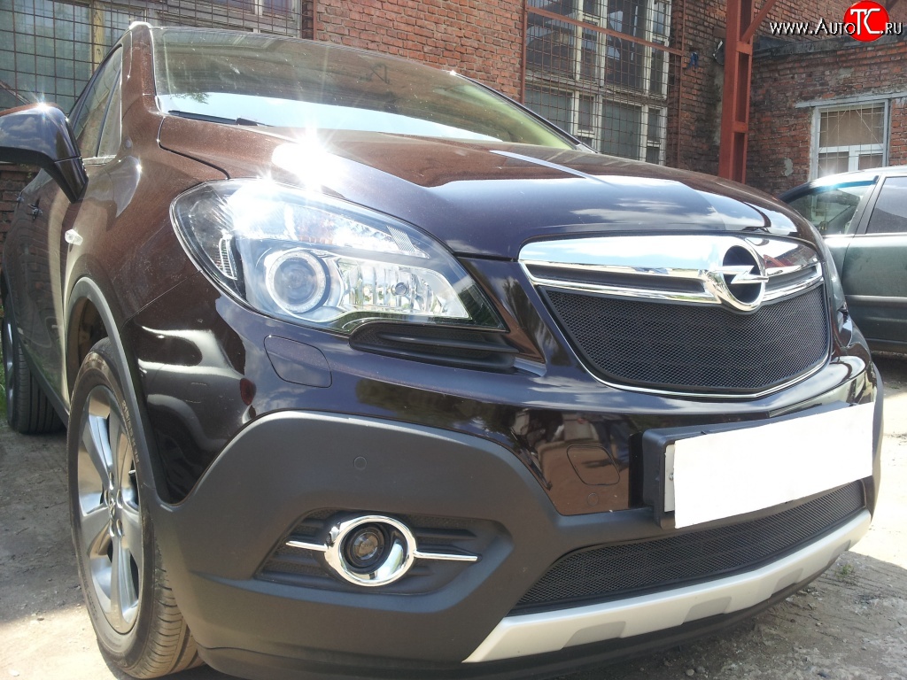 2 099 р. Нижняя сетка на бампер Russtal (черная) Opel Mokka  дорестайлинг (2012-2016)  с доставкой в г. Пермь