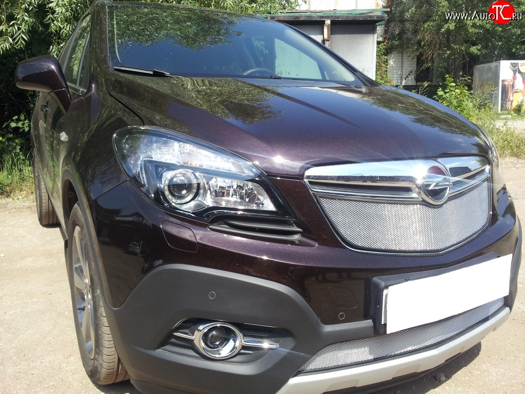 1 539 р. Нижняя сетка на бампер Russtal (хром) Opel Mokka  дорестайлинг (2012-2016)  с доставкой в г. Пермь