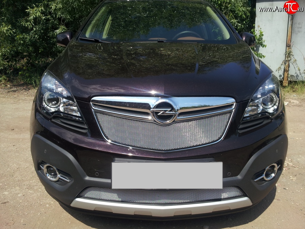 1 539 р. Сетка в решетку радиатора Russtal Opel Mokka  дорестайлинг (2012-2016) (хром)  с доставкой в г. Пермь