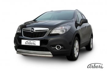 11 159 р. Защита переднего бампера Arbori (короткая, нержавейка, 1 труба d57 mm). Opel Mokka  дорестайлинг (2012-2016)  с доставкой в г. Пермь. Увеличить фотографию 2